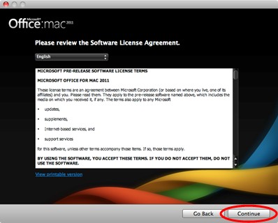 ms office for mac 2011 support